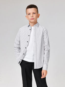 ACOOLA / Сорочка верхняя детская для мальчиков Bogdan черно-белая клетка  фото 7