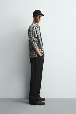 EMBROIDERED CHECK FLANNEL SHIRT - Zara фото 4