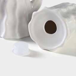 Набор для специй BellaTenero Кактусы, солонка 75 мл, перечница 75 мл, на бамбуковой подставке, фарфор, белый  фото 6