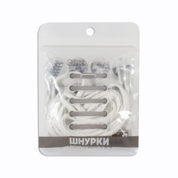 Шнурки для обуви, пара, круглые, с фиксатором, эластичные, d = 5 мм, 100 см, цвет белый - Onlitop фото 34