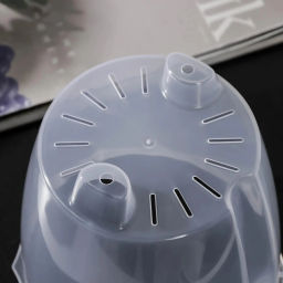 Цена за 2 шт. Кашпо для цветов пластиковое 1,9л d-16см "Флюте" со вставкой прозрачное