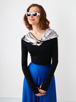 Большой, мягкий, тонкий и очень нежный двусторонний платок с рисунком. - Tantino фото 10