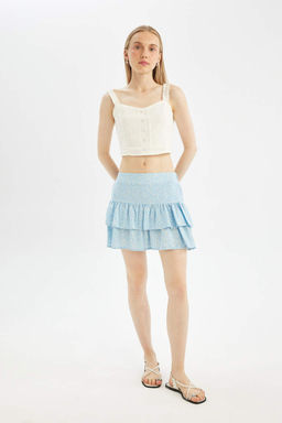 Марокканская мини-юбка с крутым принтом и высокой талией