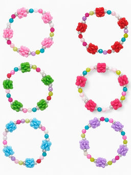 Цена за 4 шт. Браслет детский Выбражулька «Пионы», d=6 см МИКС