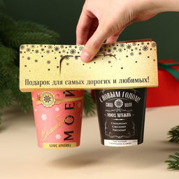 Подарочный набор С новым годом: кофе молотый 8 г., чай чёрный травяной 3 г. - Фабрика счастья фото 2