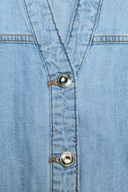 CAMISA Z1975 DENIM MANGA ANCHA / Azul medio - Zara фото 8