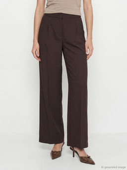 Loose Fit Geni? Pa?a Kad?n Pileli Kuma? Pantolon