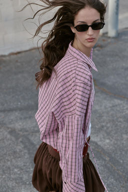 CAMISA CUADROS MULTIPOSICI?N / Rosa / Blanco