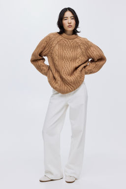 Jersey en punto trenzado de mezcla de lana - H&m фото 6