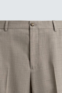 PANTAL?N TRAJE CONFORT CON LANA / Gris / Beige