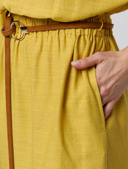 VILATTE / Платье с цельнокроеным рукавом изо льна с вискозой  фото 3