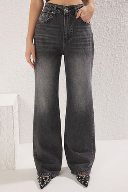 Antrasit Yuksek Bel Wide Leg Jeans TWOSS25JE00172