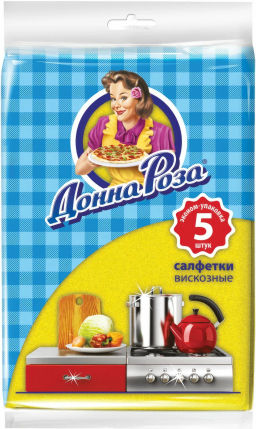 ДОННА РОЗА салфетки вискозные (5шт) 25х38 см