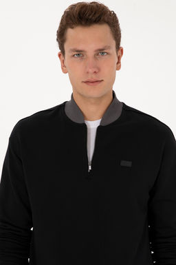 Erkek Comfort Fit Yar_m Fermuarl_ Siyah Sweatshirt - U.s. polo assn фото 2