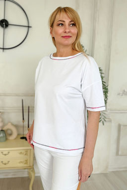 Футболка Rumoda 2220 розовый+белый  фото 3