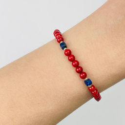 Браслет из Коралла и Содалита 17 см + - Радуга самоцветов фото 2