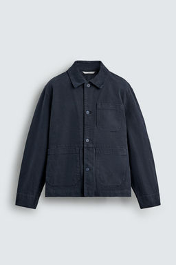 SOBRECAMISA RELAXED FIT CANVAS LAVADO / Marino oscuro - Zara фото 8