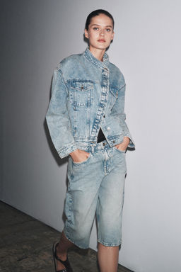 ZW COLLECTION DENIM BERMUDA SHORTS - Zara фото 8