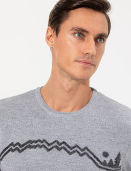 Серый зауженный трикотаж с круглым вырезом - Cacharel фото 2