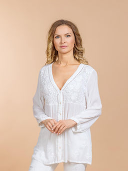 Блузка (вискоза) с вышивкой №25-412 (Лето 2025)