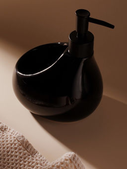 Дозатор для мыла SL Home Drop, с подставкой для губки, 450 мл, чёрный