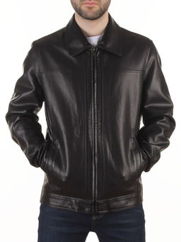 P-2119 BLACK Куртка демисезонная мужская (эко-кожа)