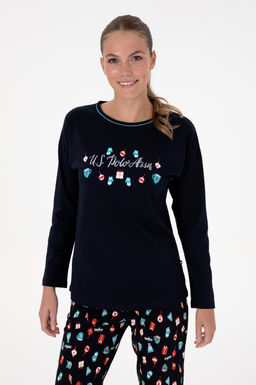 Kad_n Lacivert Pijama Tak_m_ Sepette S_rpriz _ndirim - U.s. polo assn фото 3