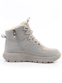 04-WB011-2M GRAY Кроссовки зимние женские (натуральная кожа, 100% шерсть)