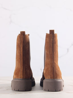 Челси 360.P.taskanaka.Серо-коричневая замша/шерсть