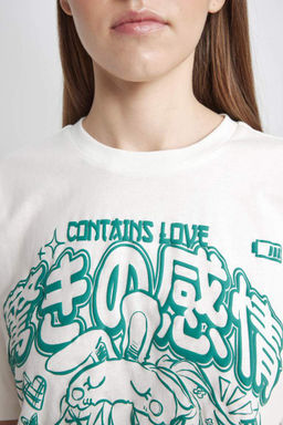 Футболка Cool Oversize с короткими рукавами и принтом - Defacto фото 6