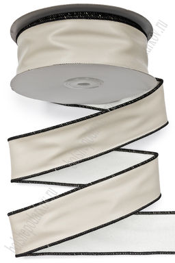 Лента из искусственной кожи 3,8 см*10 ярд (SF-7611) бежевый