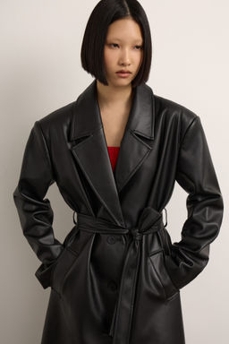 Тренч прямого силуэта из экокожи - Mollis фото 2