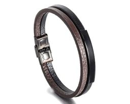 Мужской браслет из кожи, ALB-ИМ15-1к/ч