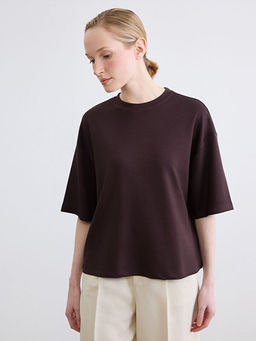 Bisiklet Yaka Oversize Kad?n Ti??rt