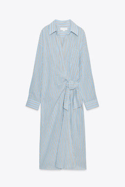 ZW COLLECTION STRIPED WRAP DRESS - Zara фото 7