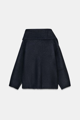 SHORT KNIT COAT WITH SCARF - Zara фото 7