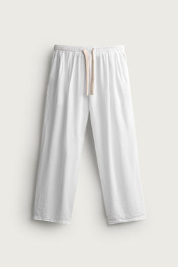 PANTAL?N FLUIDO RELAXED FIT / Blanco - Zara фото 6