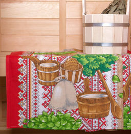 Полотенце банное вафельное - Русская баня 150x80