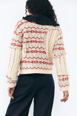 CABLE-KNIT JACQUARD SWEATER - Zara фото 4