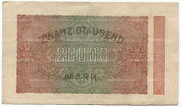 Банкнота 20000 марок 1923 года Германия