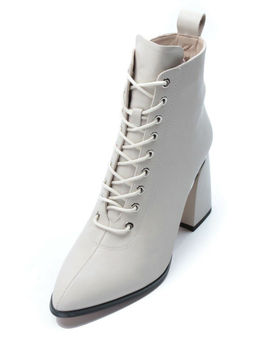 01-PCS125-2 BEIGE Ботинки демисезонные женские (натуральная кожа, байка)