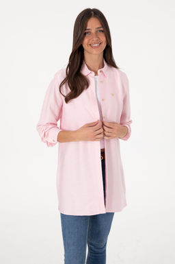 Kad_n A__k Pembe Dokuma Tunik G_mlek
