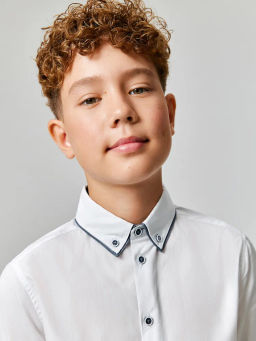 ACOOLA / Сорочка верхняя детская для мальчиков Potret белый  фото 6