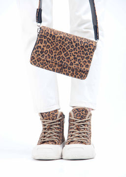 Ботинки 217.PODYUM151be. коричневый леопард замша/Шерсть