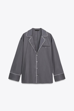 POPLIN PIPED TRIM SHIRT - Zara фото 7