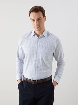 Regular Fit Uzun Kollu Ekose Gabardin Erkek G?mlek