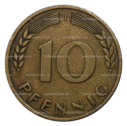 Монета 10 пфеннигов 1949 года J Германия