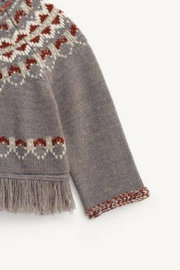 LIMITED EDITION WOOL FRINGED PONCHO JUMPER - Zara фото 8