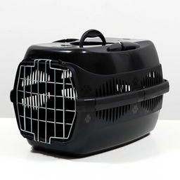 Переноска для животных до 12 кг Пижон 49х33х32см, металлическая дверь, черная  фото 2