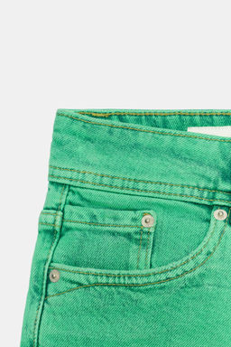 SHORTS MINI DENIM TRF TIRO BAJO / Verde